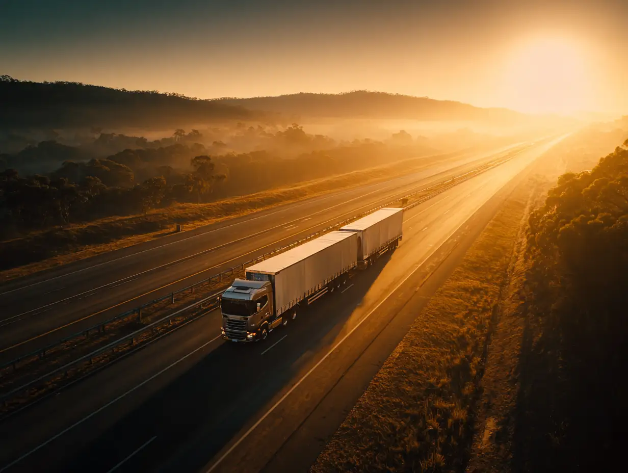 Caminhão de transporte em rodovia brasileira
